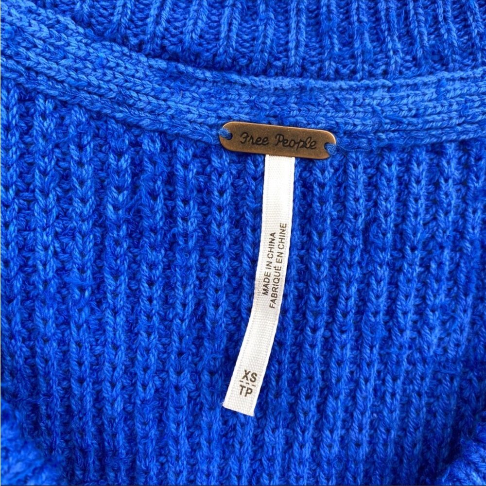 FREE PEOPLE Sunday V Neck Sweater Blue NWT - Picture 8 of 14